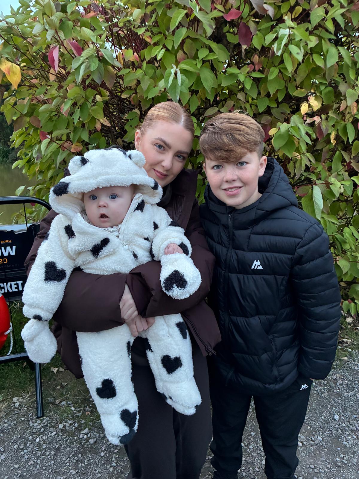 Emmalee enjoying a family day out with two of her children